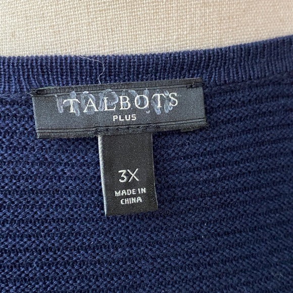 Talbots Open-Front Modern Ottoman Cardigan - Stripe Set - Picture 7 of 11